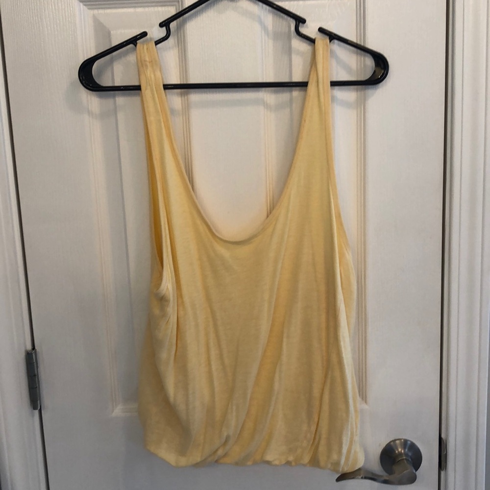 Free People Soft Yellow Draped Tank Top